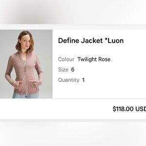 NWT LULULEMON DEFINE JACKET SIZE 6